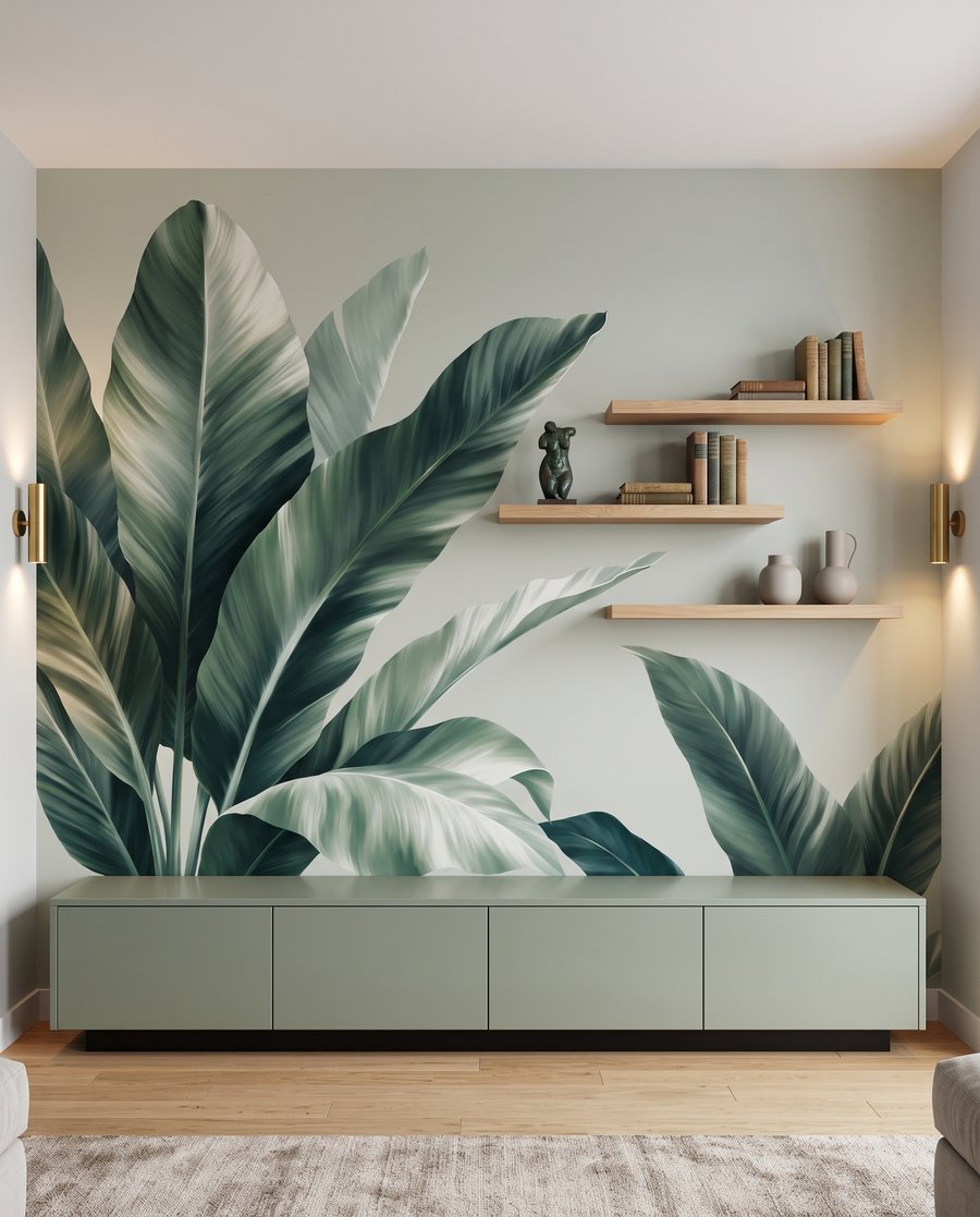 Frunze late pe fundal — interior 4