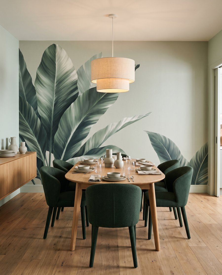 Frunze late pe fundal — interior 5
