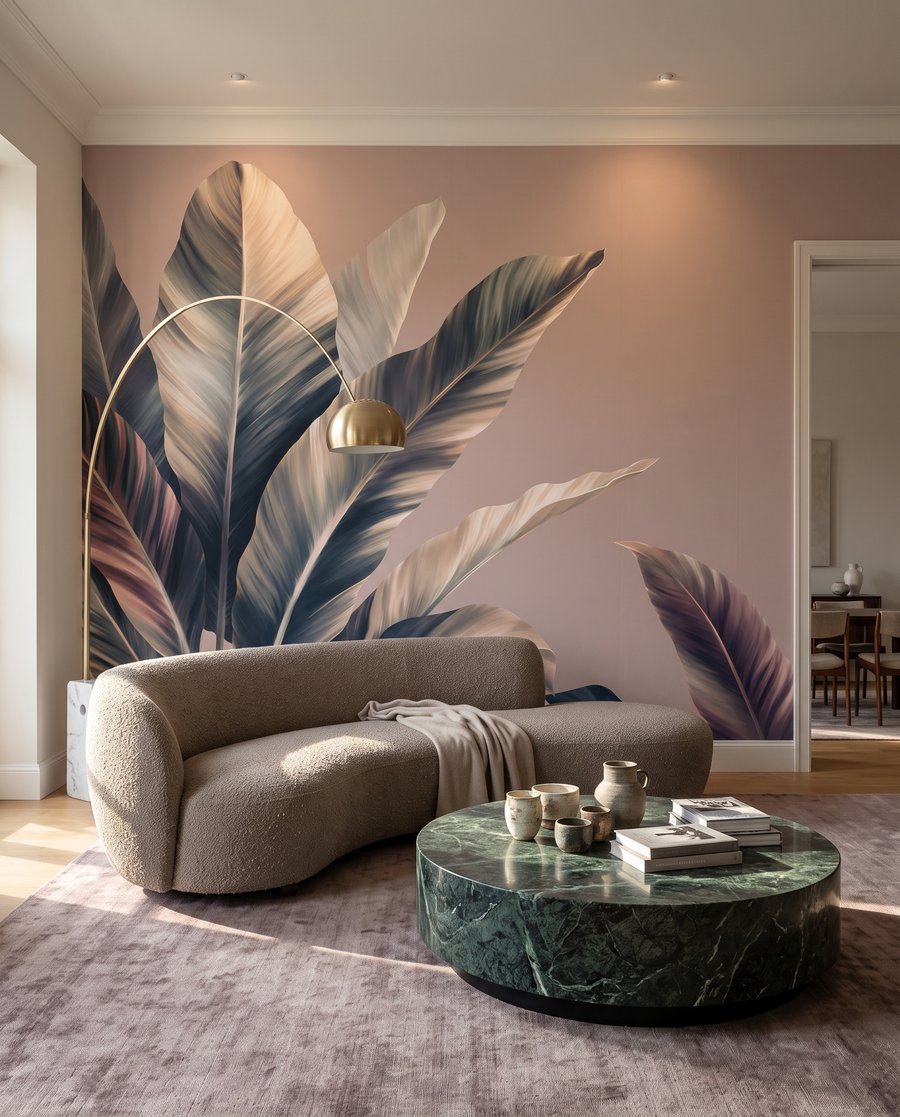 Frunze late pe fundal — interior 1