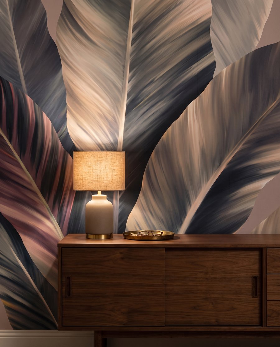 Frunze late pe fundal — interior 3