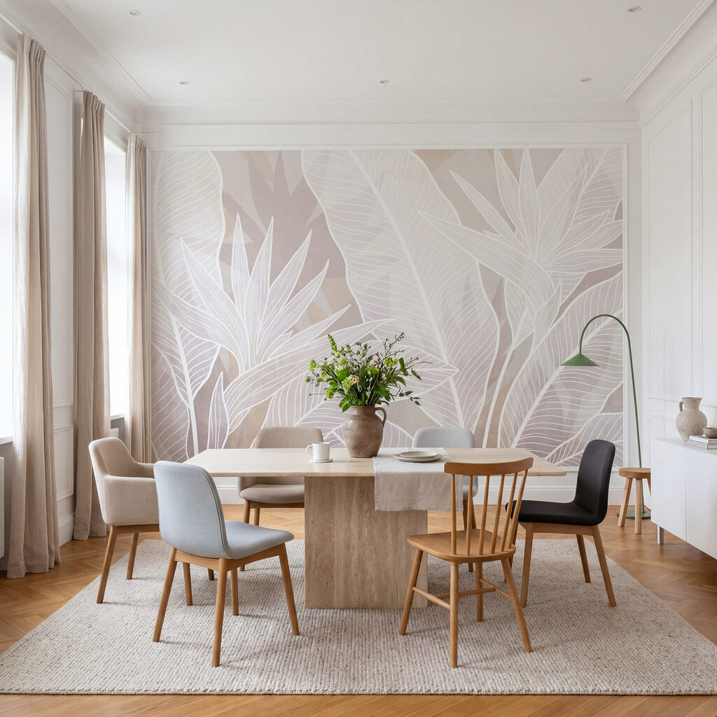 Frunze cu contururi albe — interior 2