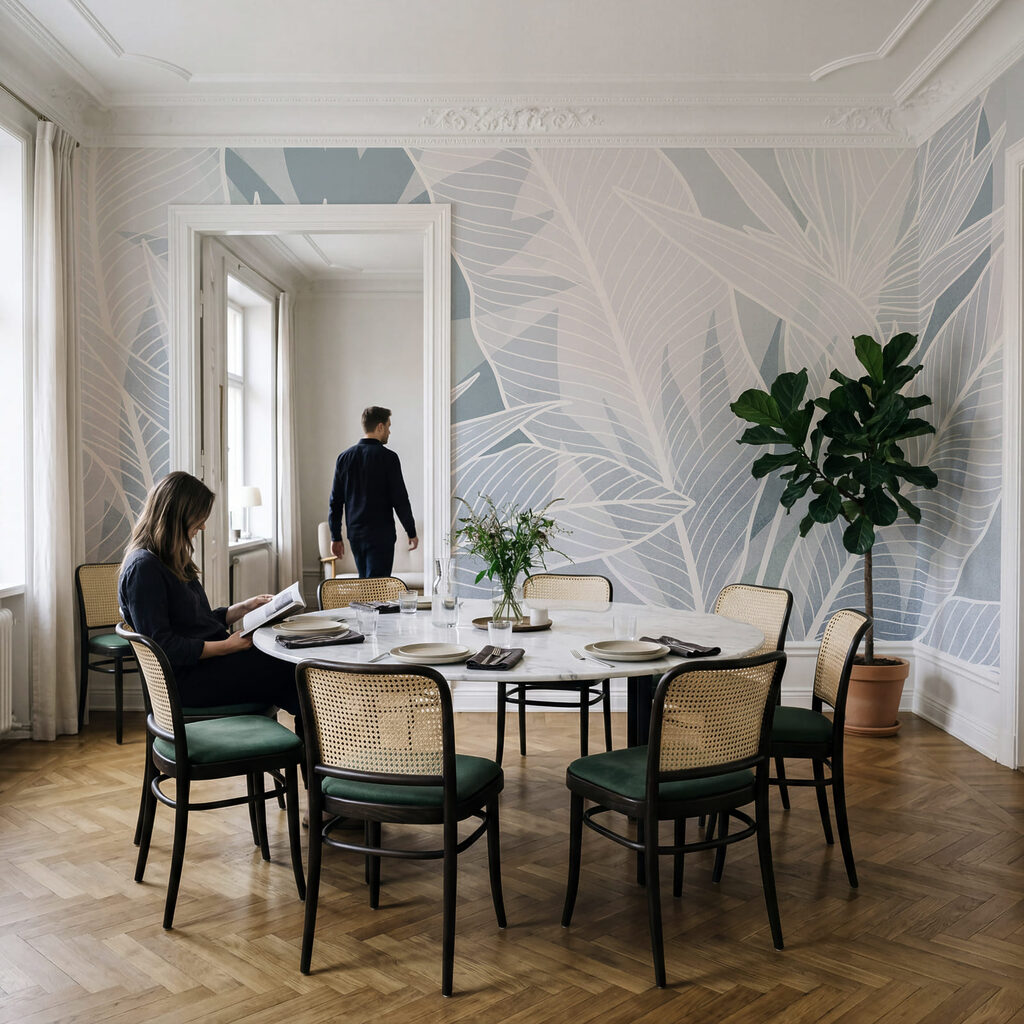 Frunze cu contururi albe — interior 2