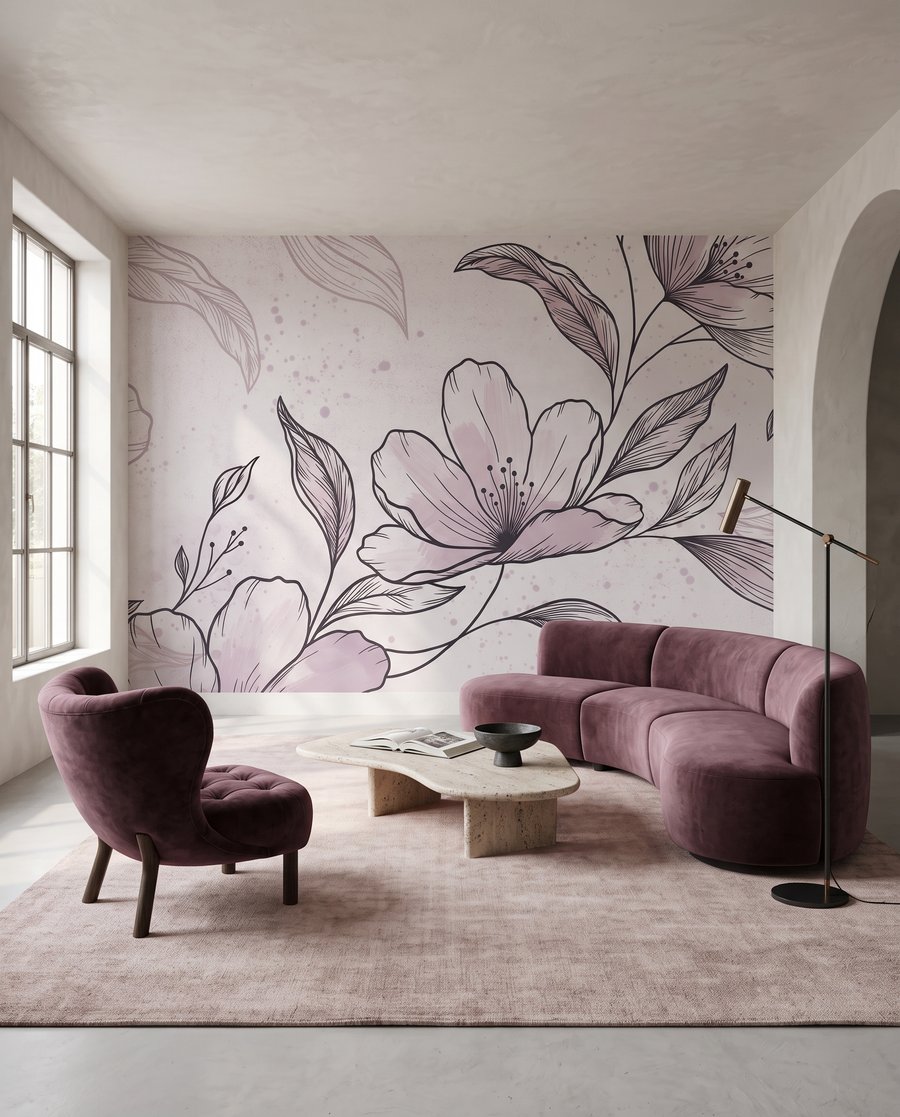 Ramură înflorită cu hașurări — interior 3