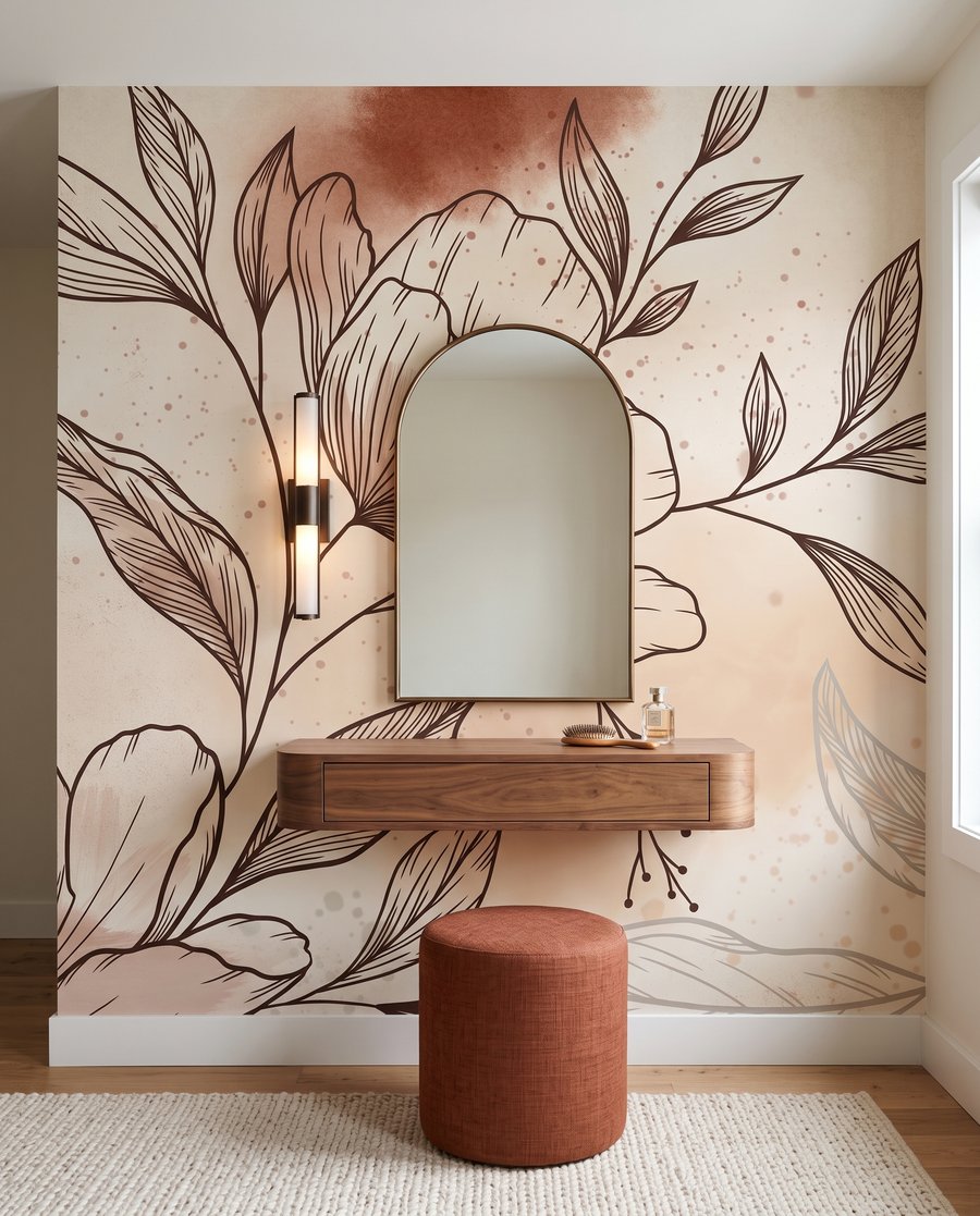 Ramură înflorită cu hașurări — interior 2