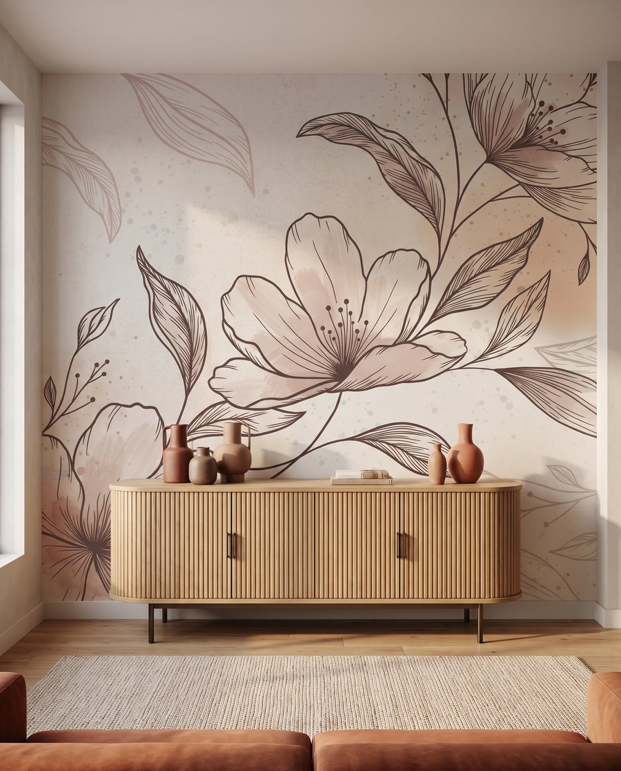 Ramură înflorită cu hașurări — interior 1