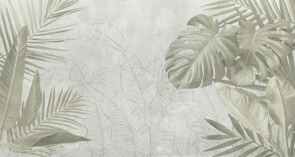 Frunze tropicale desenate — design complet
