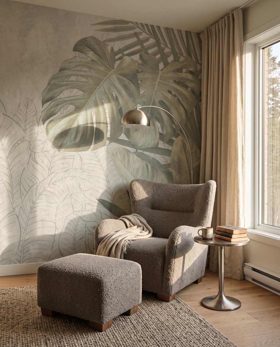 Frunze tropicale desenate — interior 4