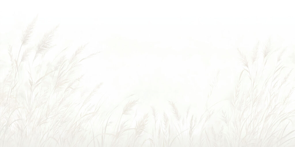 Ierburi delicate pe alb — design complet