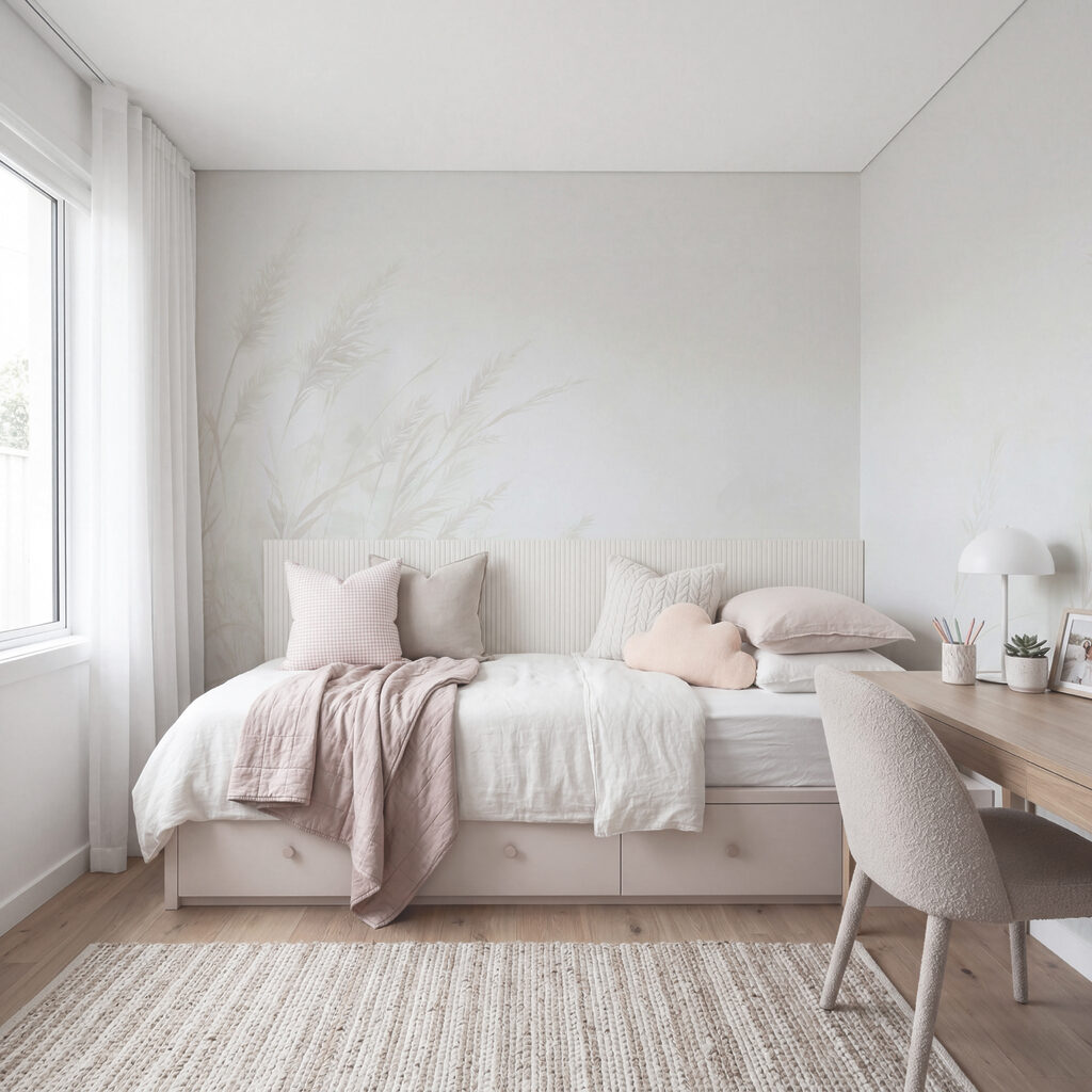 Ierburi delicate pe alb — interior 3