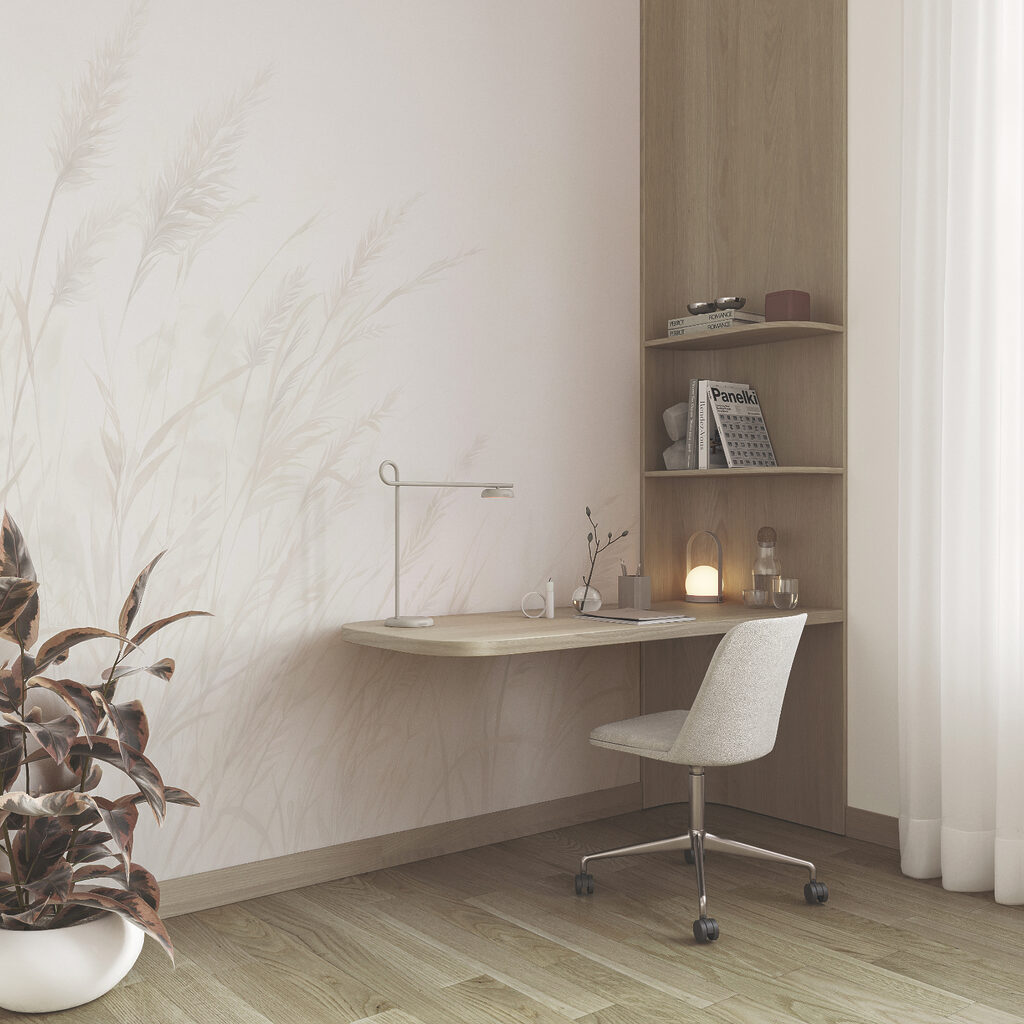 Ierburi delicate pe alb — interior 4
