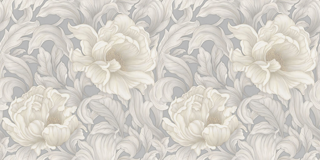 Flori albe ornamentale — design complet