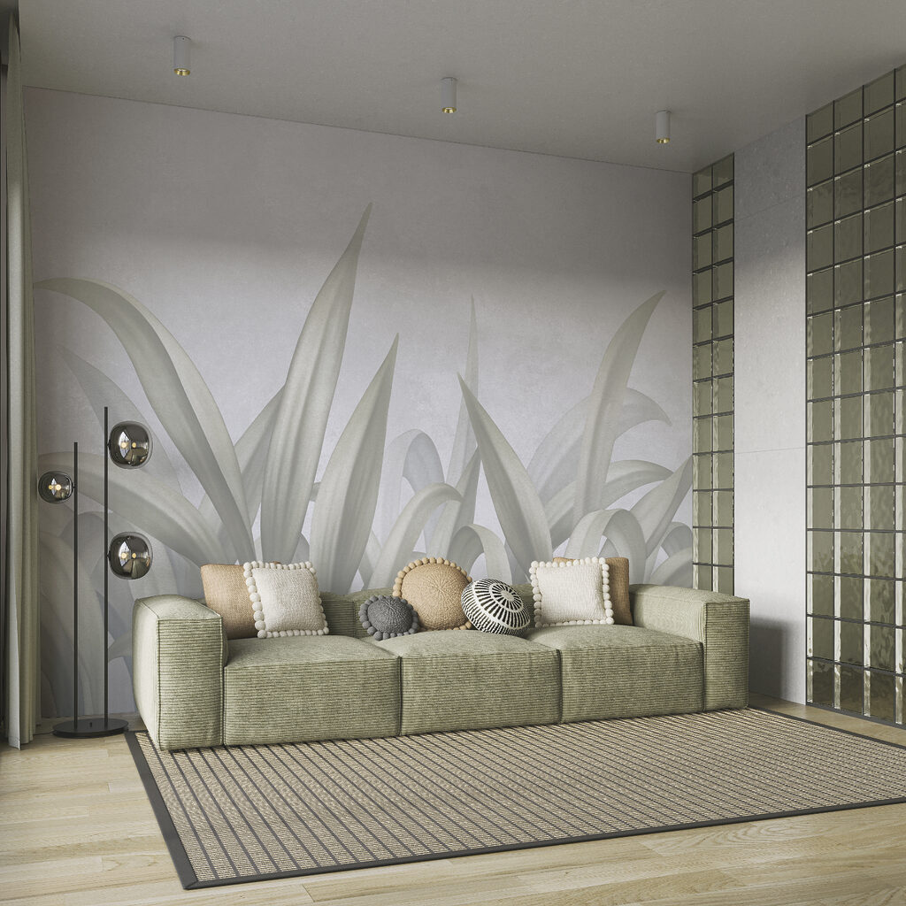 Frunză lungă în verde — interior 1