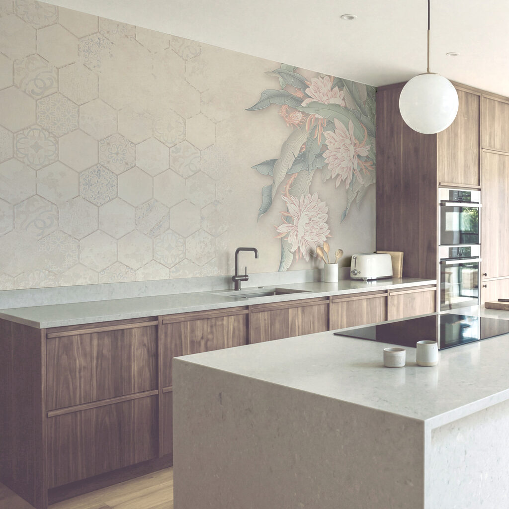 Flori lângă hexagoane fine — interior 4