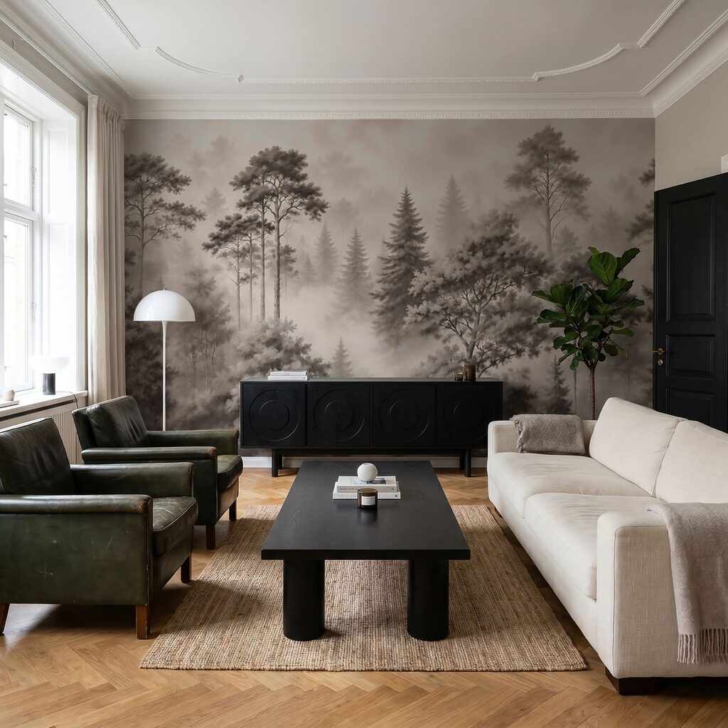 Siluete verzi în straturi — interior 1