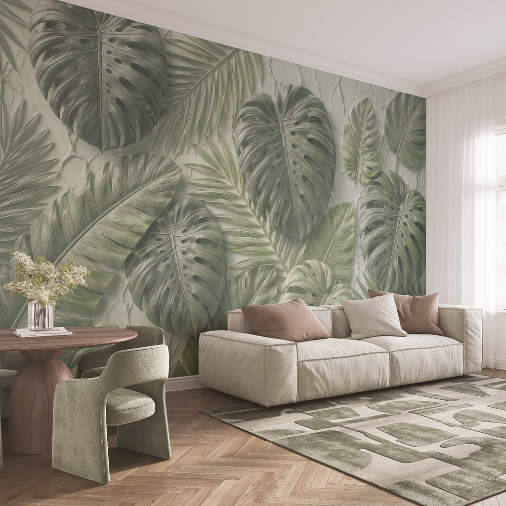 Frunze mari, umbre delicate într-un interior