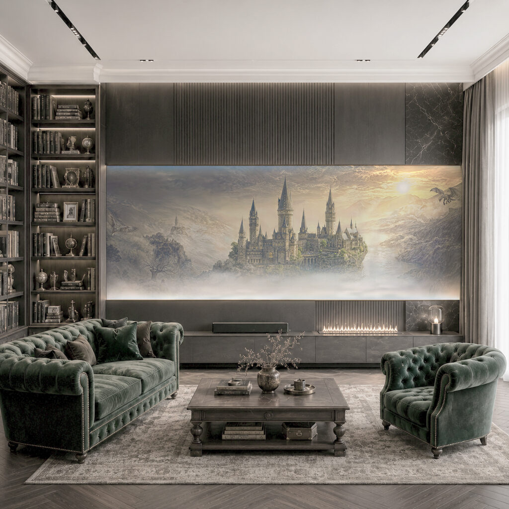 Castel deasupra ceții — interior 1