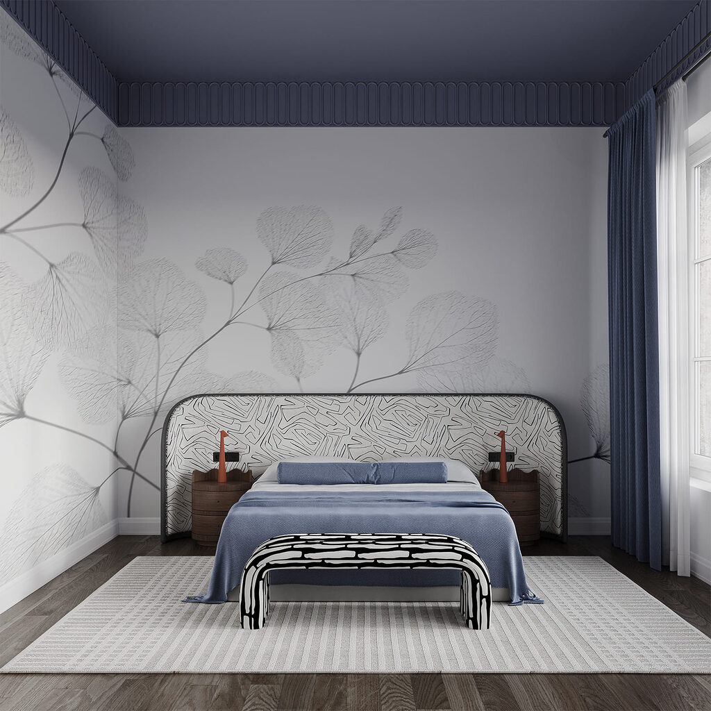 Ramuri fine pe alb — interior 2
