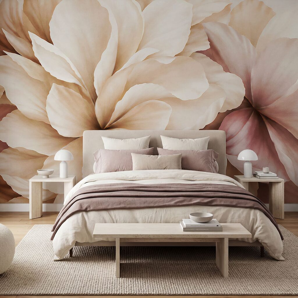 Flori mari în crem — interior 2