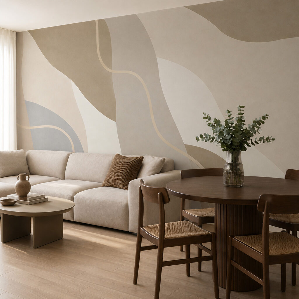 Linii și benzi delicate într-un interior