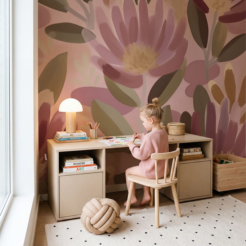 Flori mari pe roz — interior 5