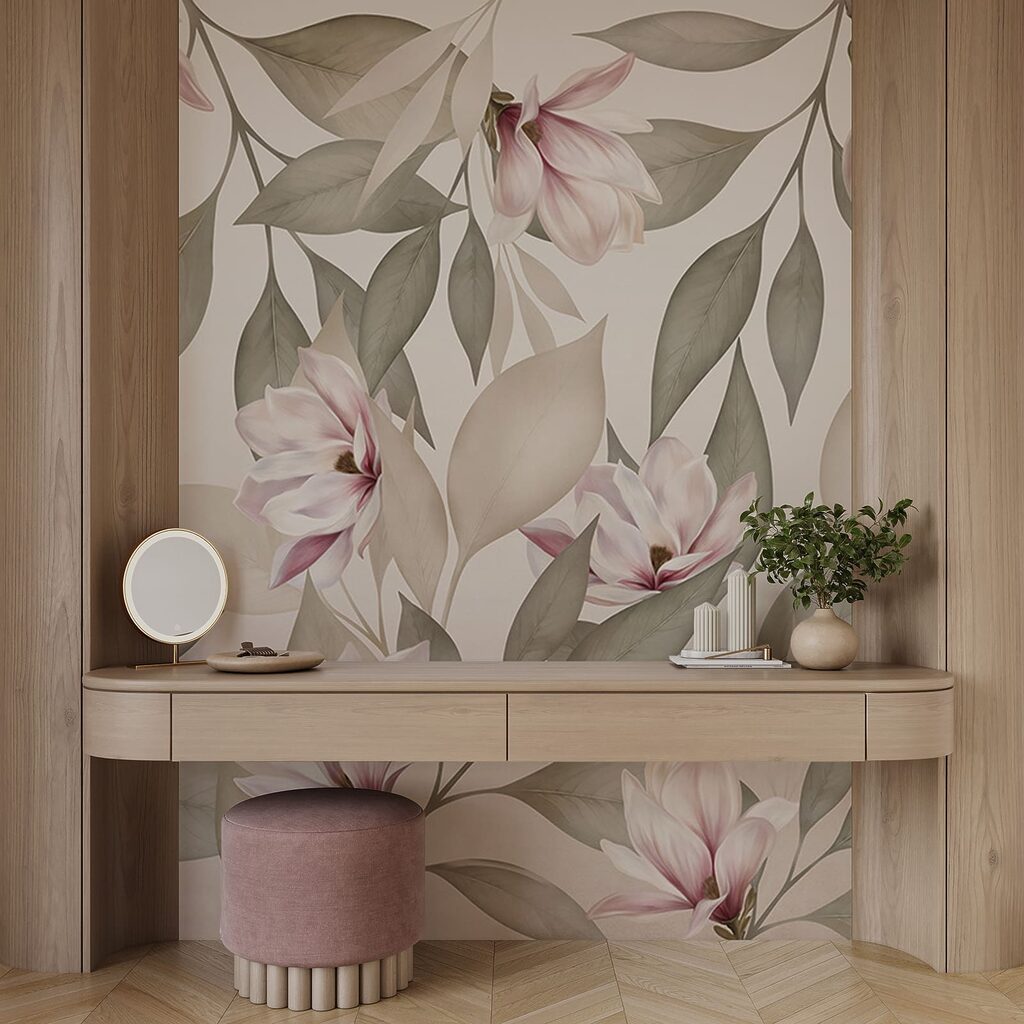 Flori roz, frunze lungi — interior 2