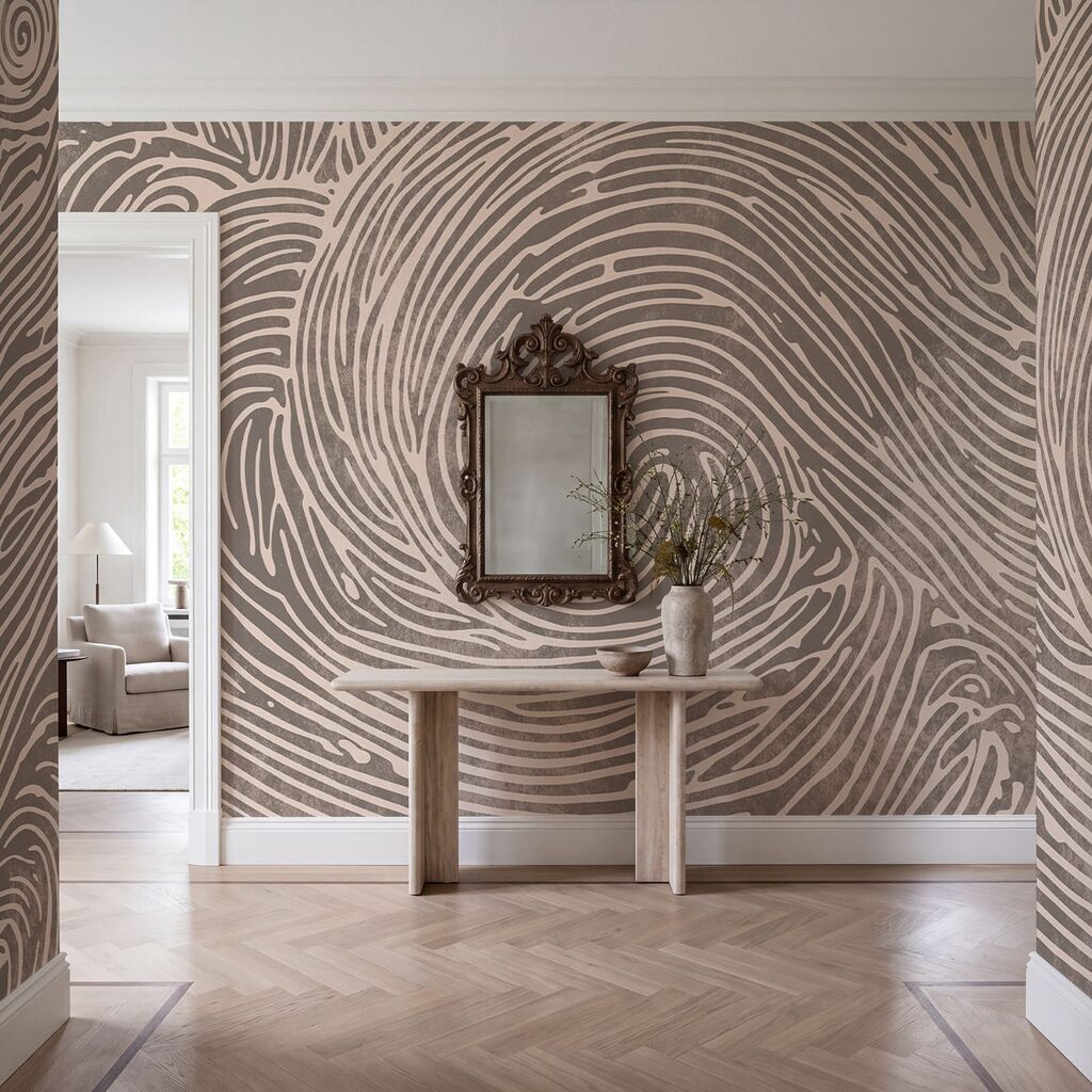 Spirale în valuri într-un interior