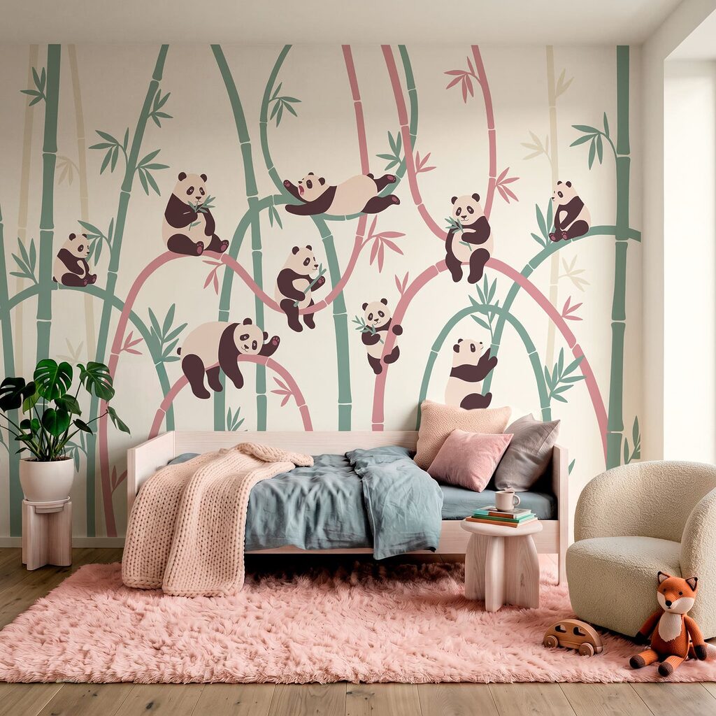 Pande printre bambus — interior 2