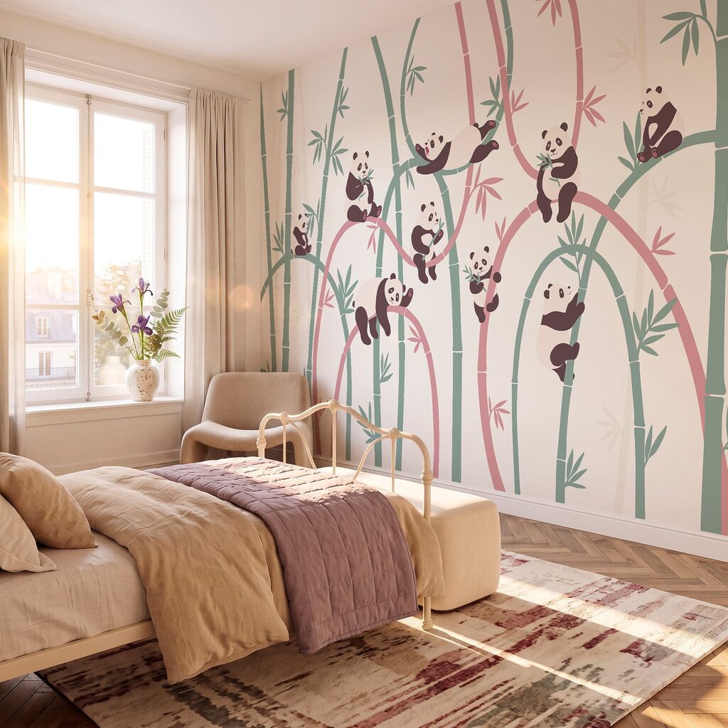 Pande printre bambus — interior 1
