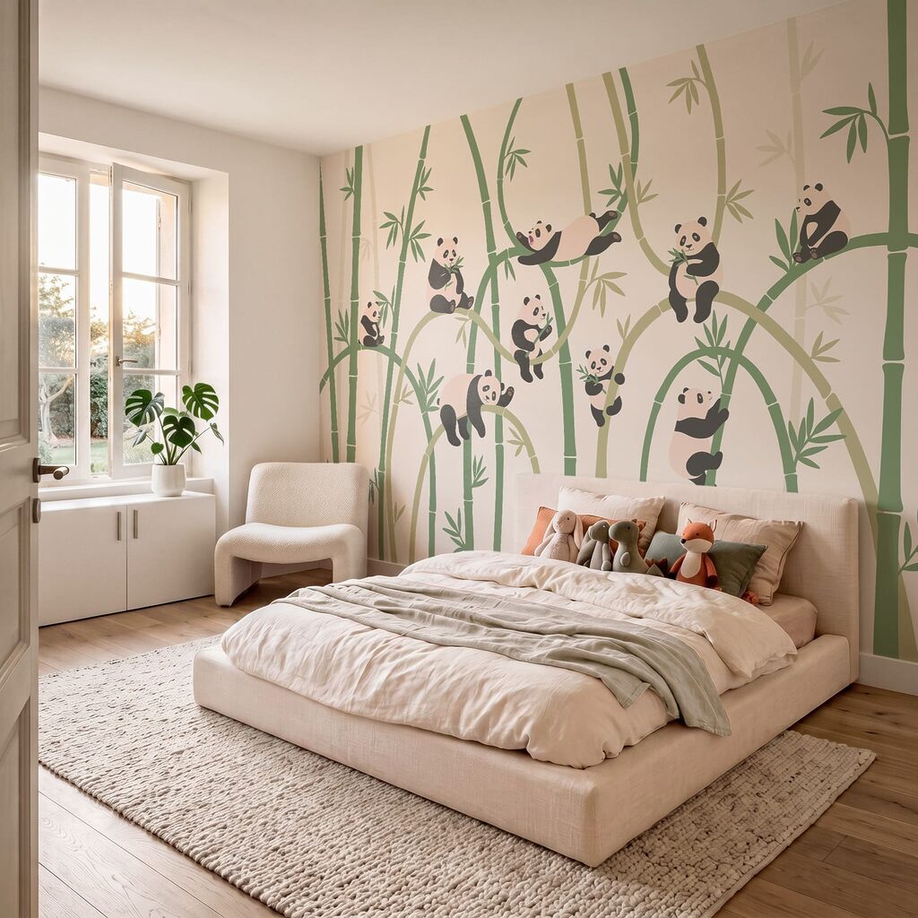 Pande printre bambus — interior 2