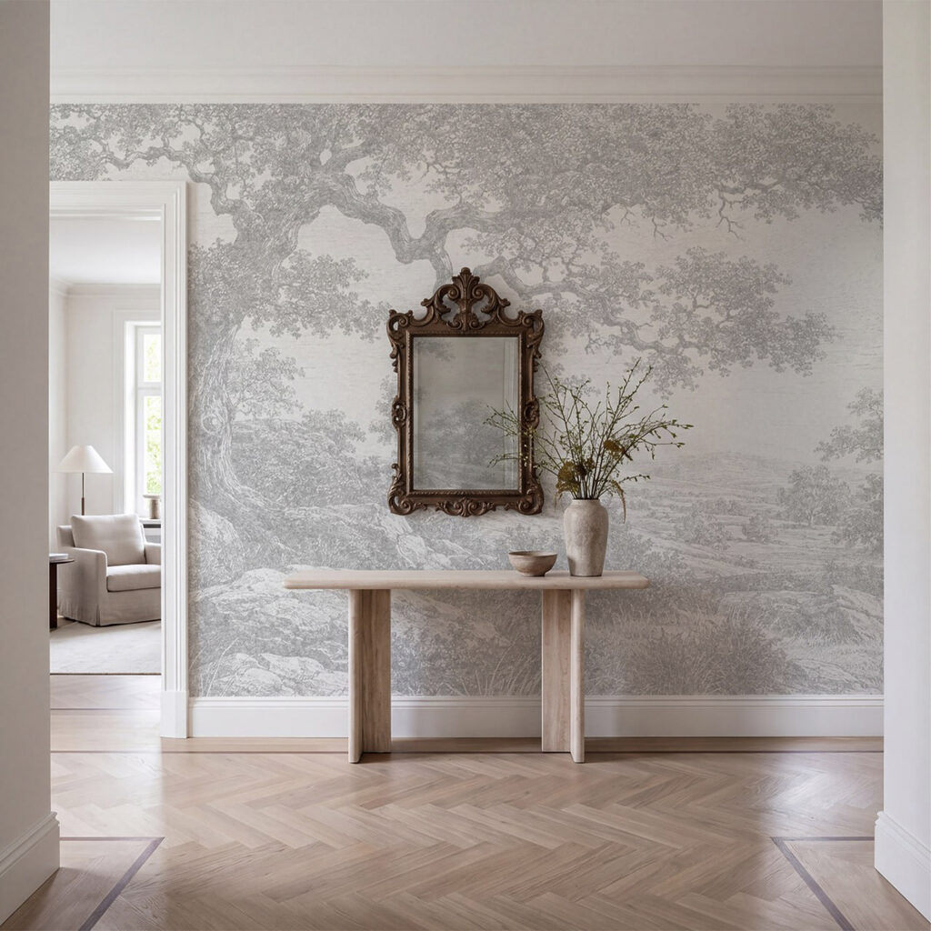 Copac bătrân peste peisaj — interior 2
