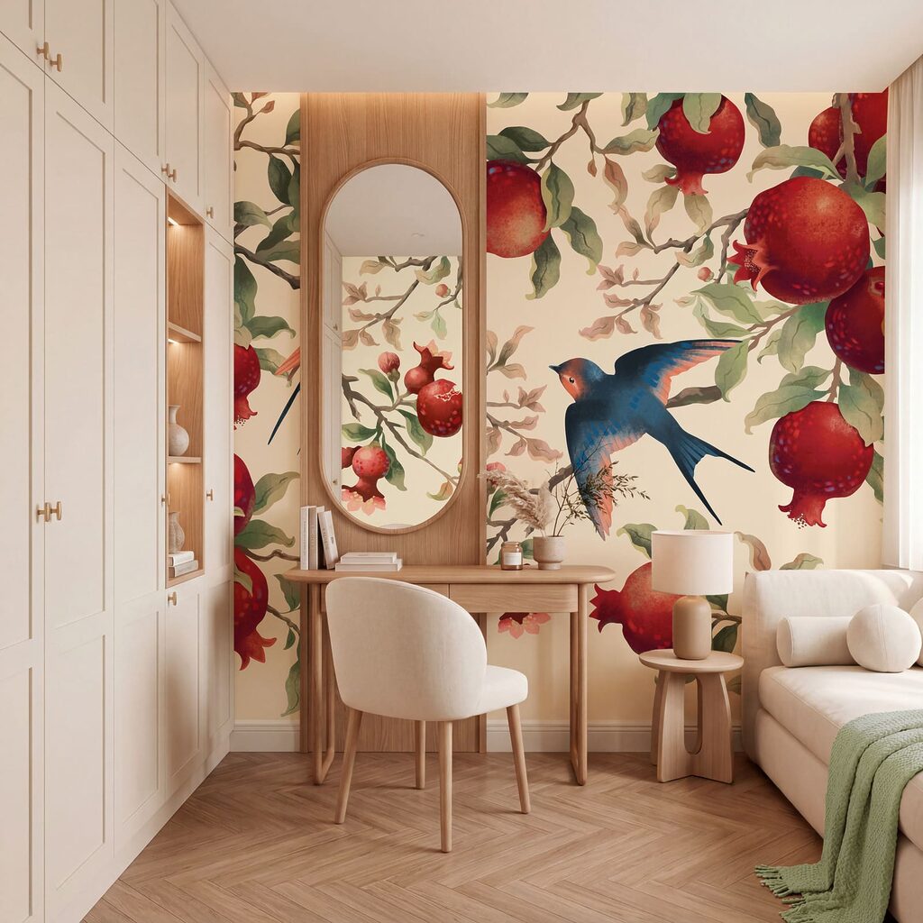 Păsări printre rodii — interior 2