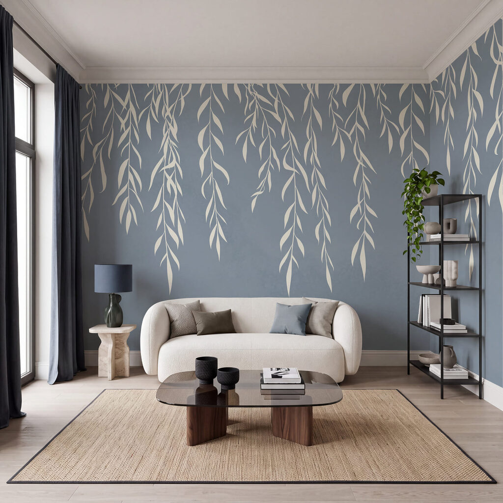 Crenguțe albe care atârnă — interior 1