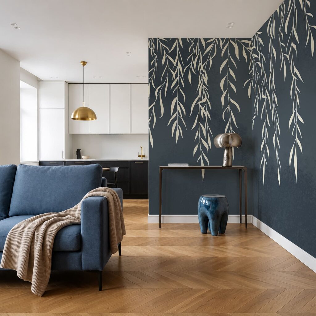 Crenguțe albe care atârnă — interior 3