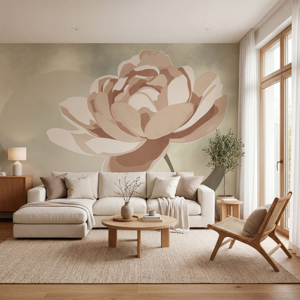 Floare pe pată colorată — interior 1