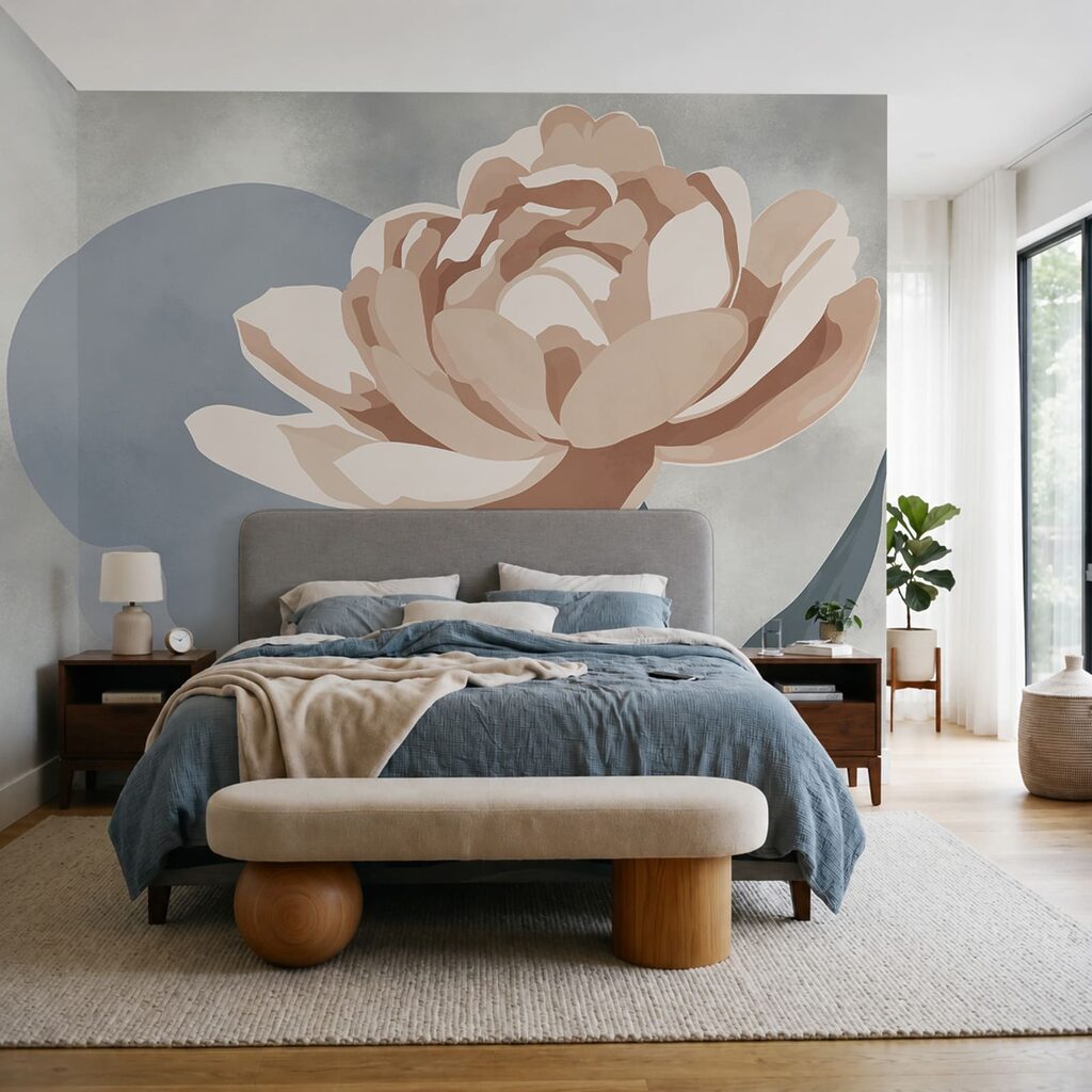 Floare pe pată colorată — interior 2