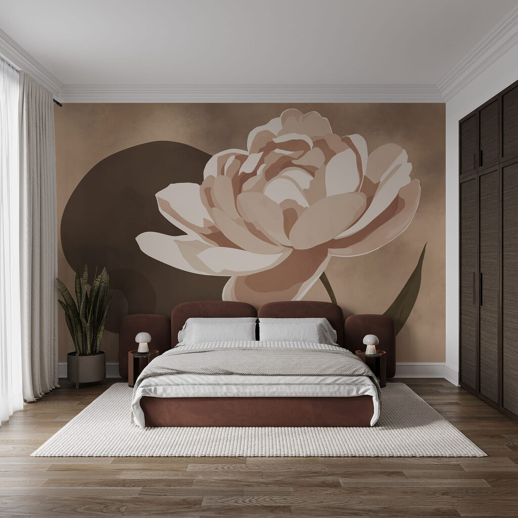 Floare pe pată colorată — interior 1