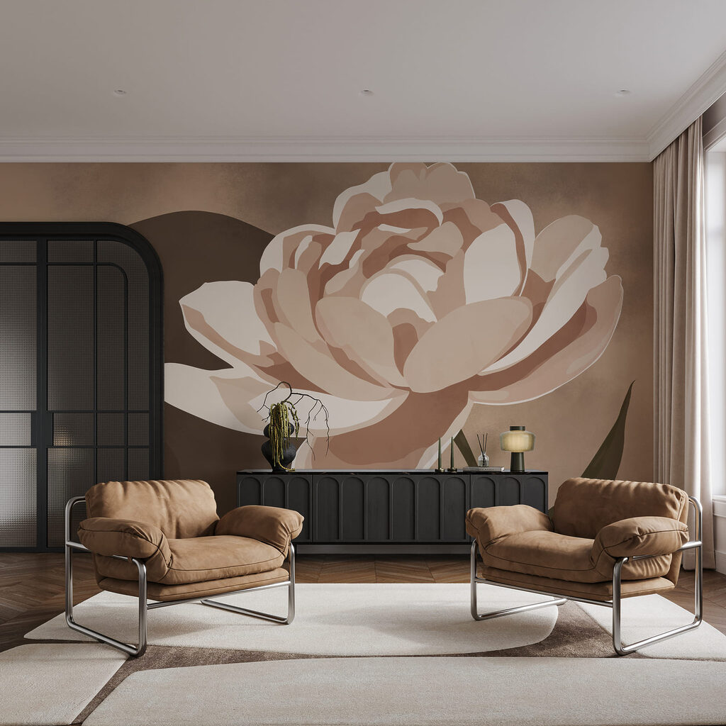 Floare pe pată colorată — interior 2
