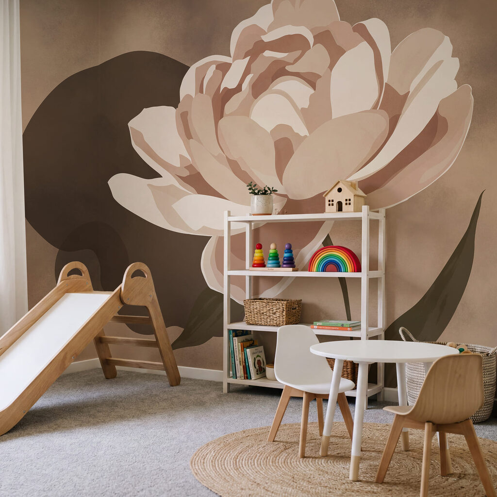 Floare pe pată colorată — interior 3