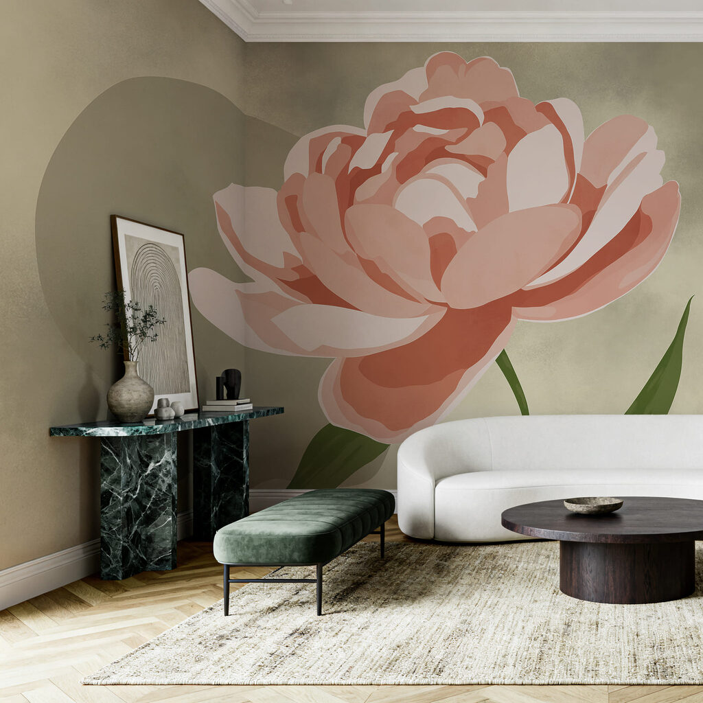 Floare pe pată colorată — interior 3