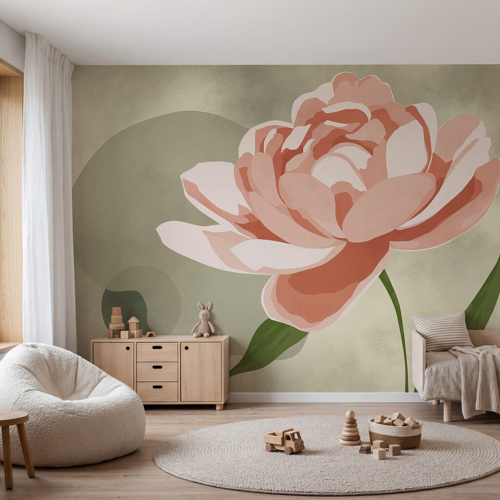 Floare pe pată colorată — interior 1