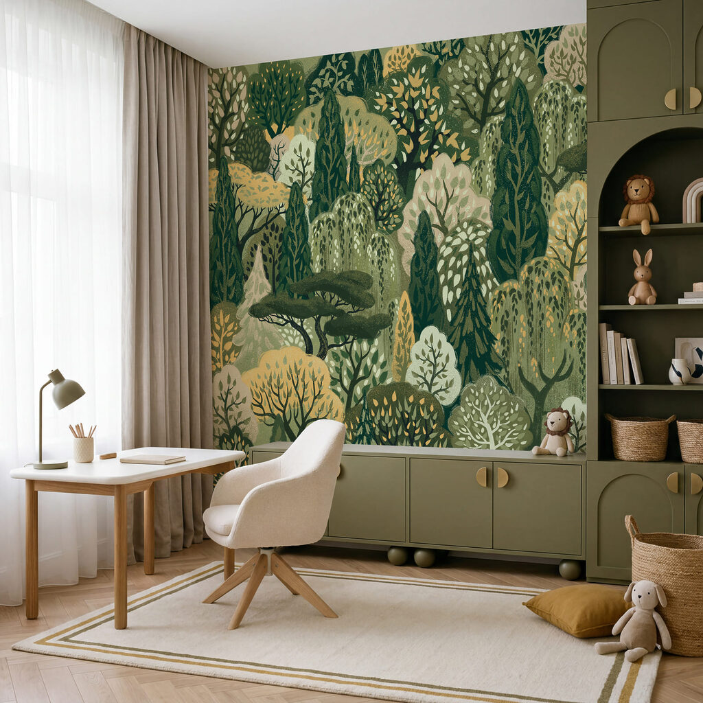 Copaci stilizați în pădure — interior 4