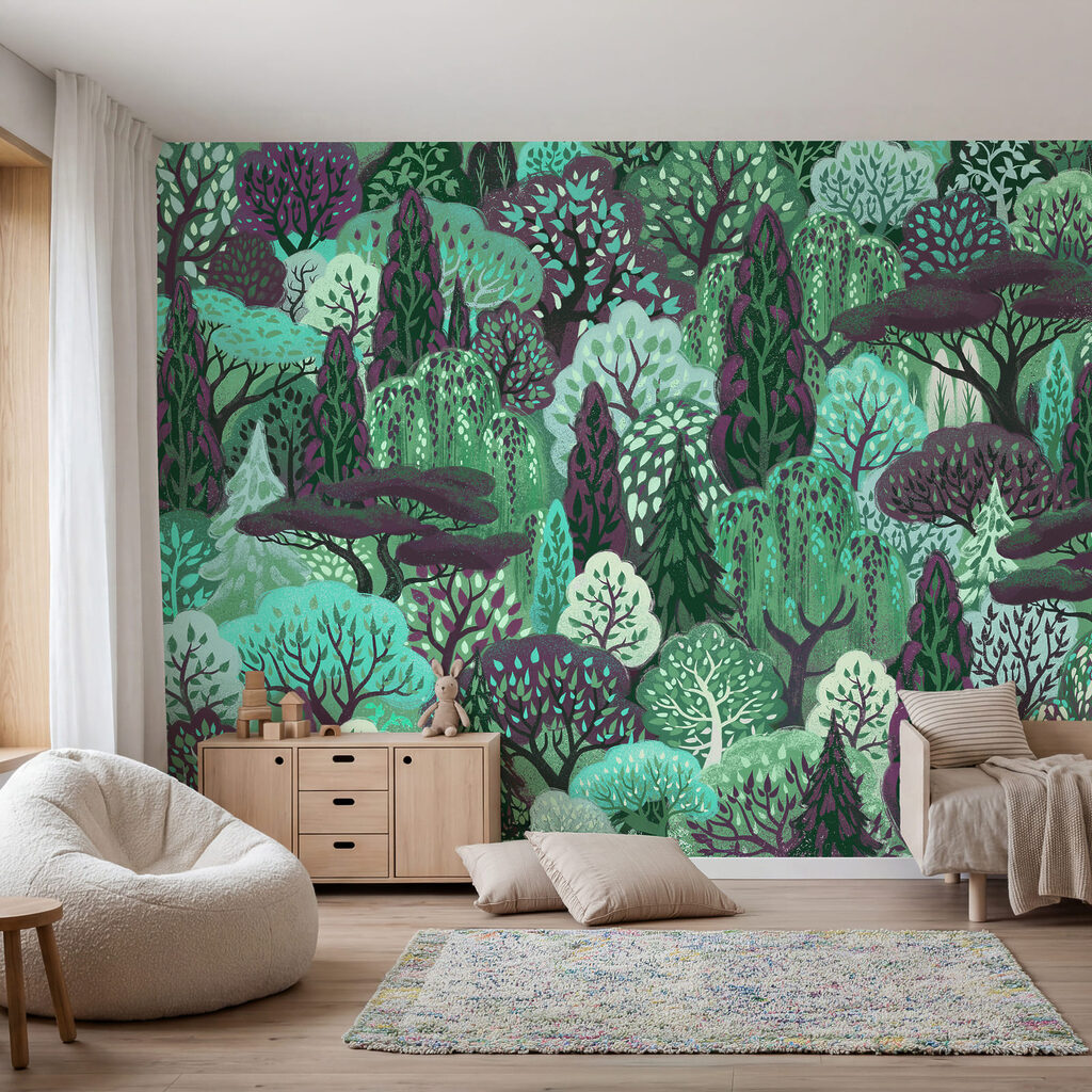 Copaci stilizați în pădure — interior 2