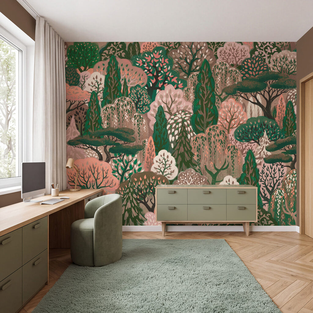 Copaci stilizați în pădure — interior 2