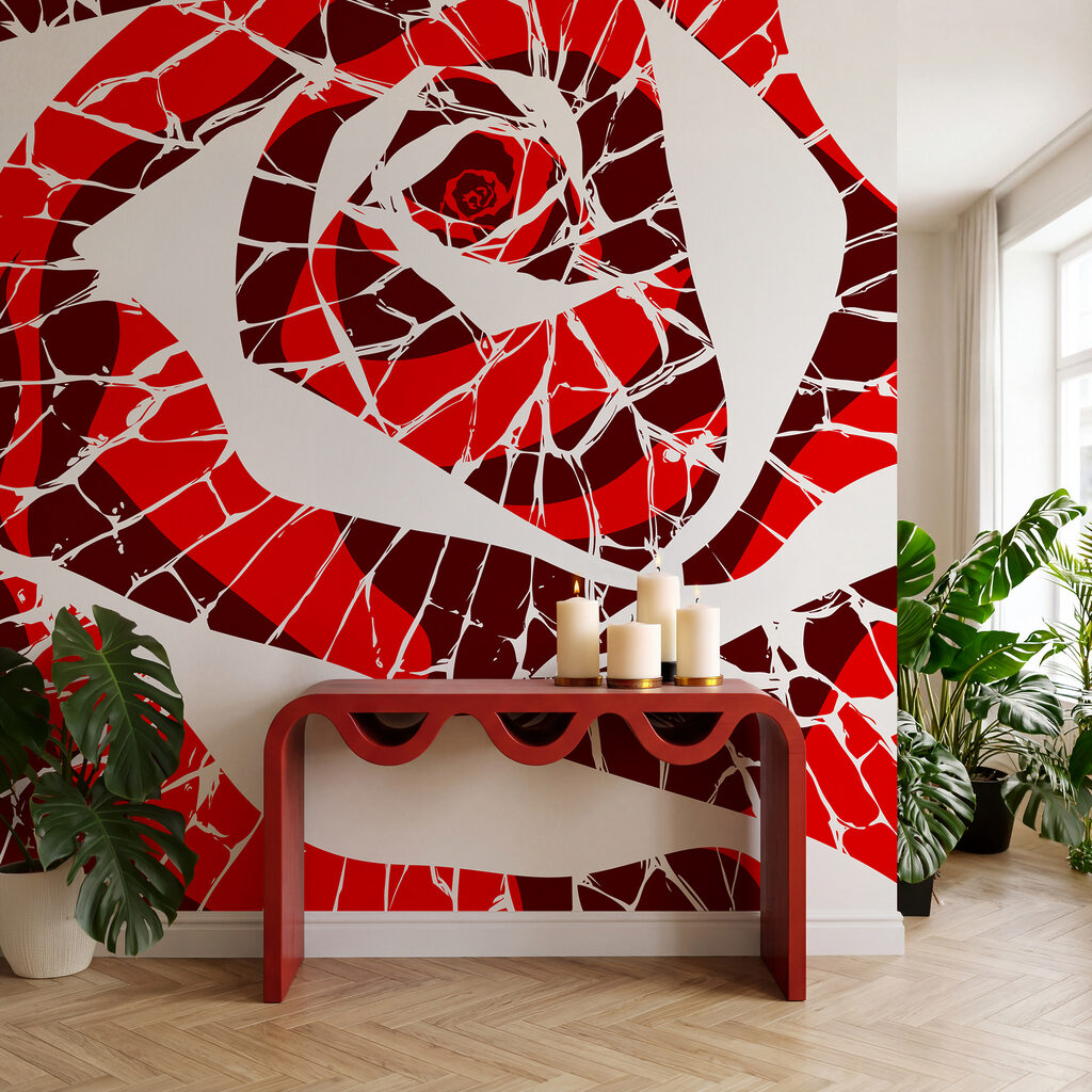 Trandafir din fragmente colorate — interior 3