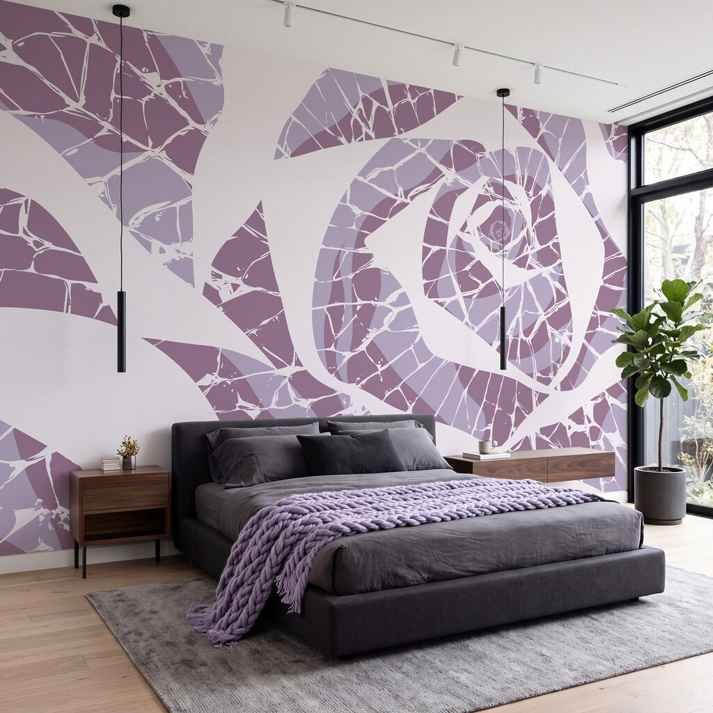 Trandafir din fragmente colorate — interior 1
