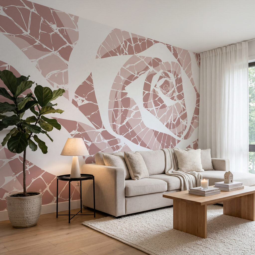 Trandafir din fragmente colorate — interior 1
