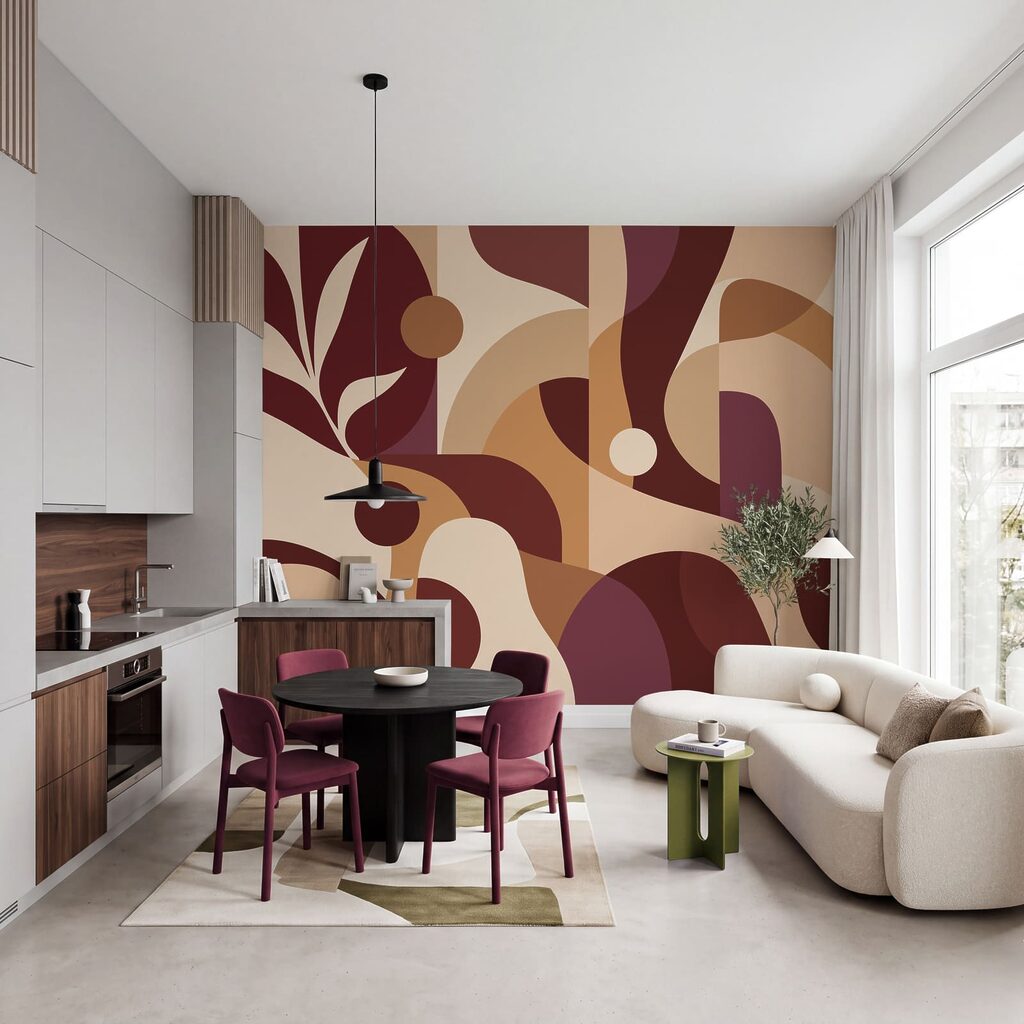 Benzi colorate și frunze — interior 2