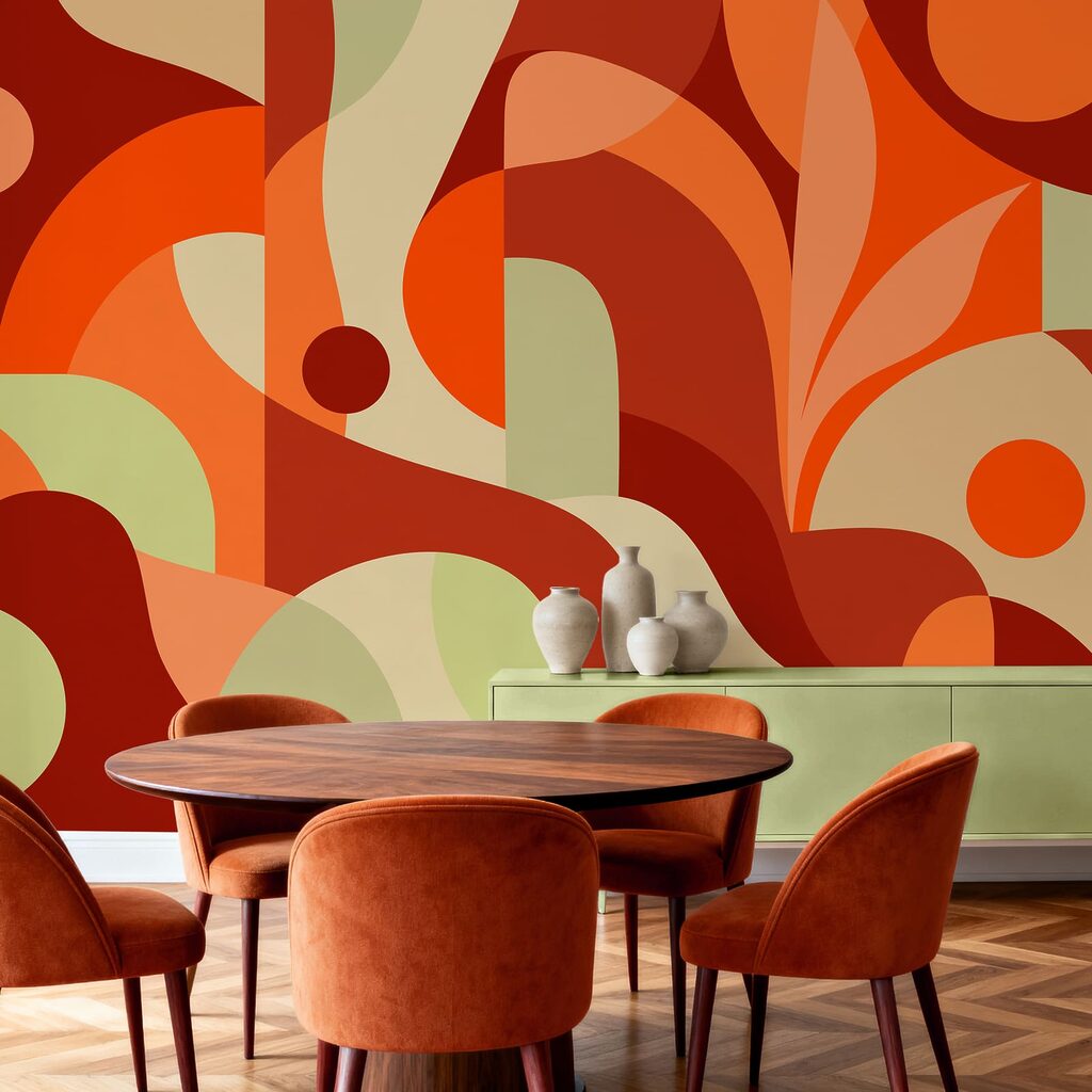 Benzi colorate și frunze — interior 1