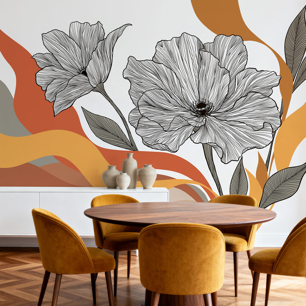 Flori peste benzi ondulate — interior 3