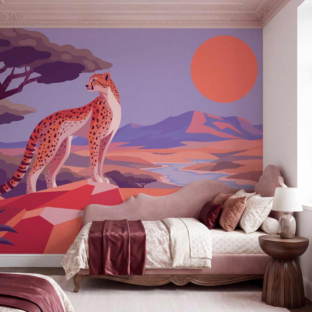 Felină pătată pe stâncă — interior 1